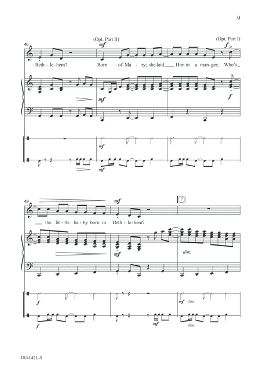 Who's the Little Baby? Unison Choir scores gallery preview page 9
