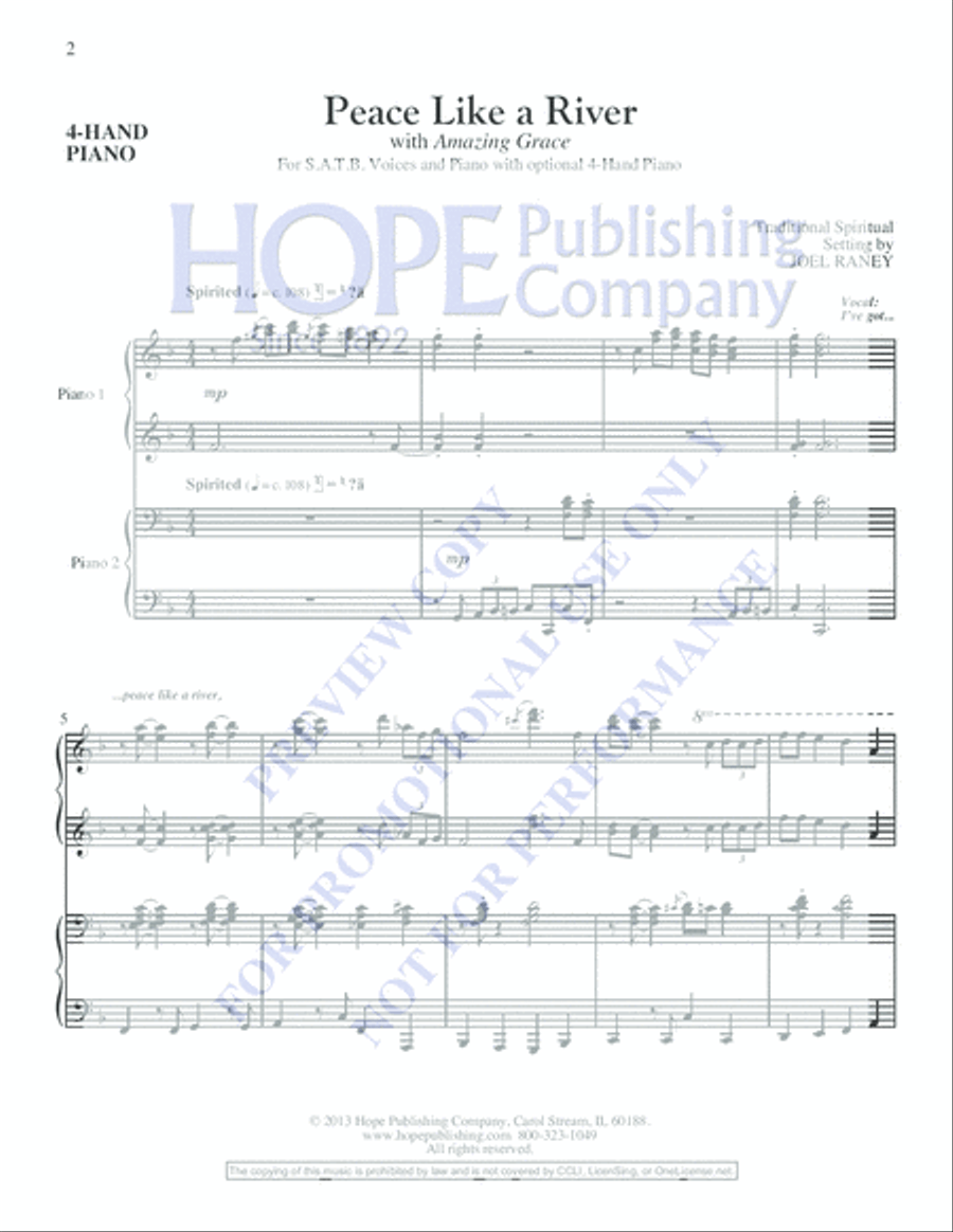 Peace Like a River Choir scores gallery preview page 2