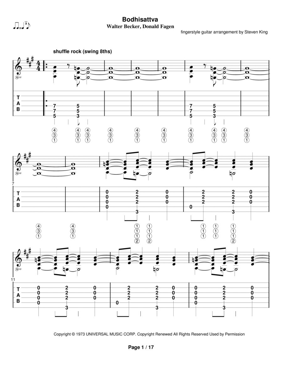 Bodhisattva Bodhisattva Electric Guitar scores gallery preview page 1
