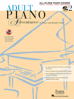 Book cover for Adult Piano Adventures All-in-One Lesson Book 2