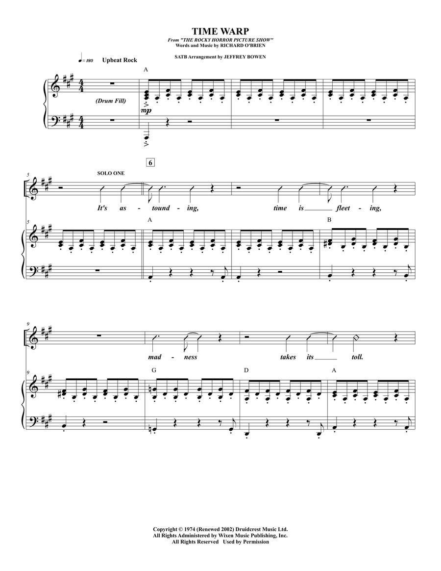 Time Warp Time Warp 4-Part scores gallery preview page 1