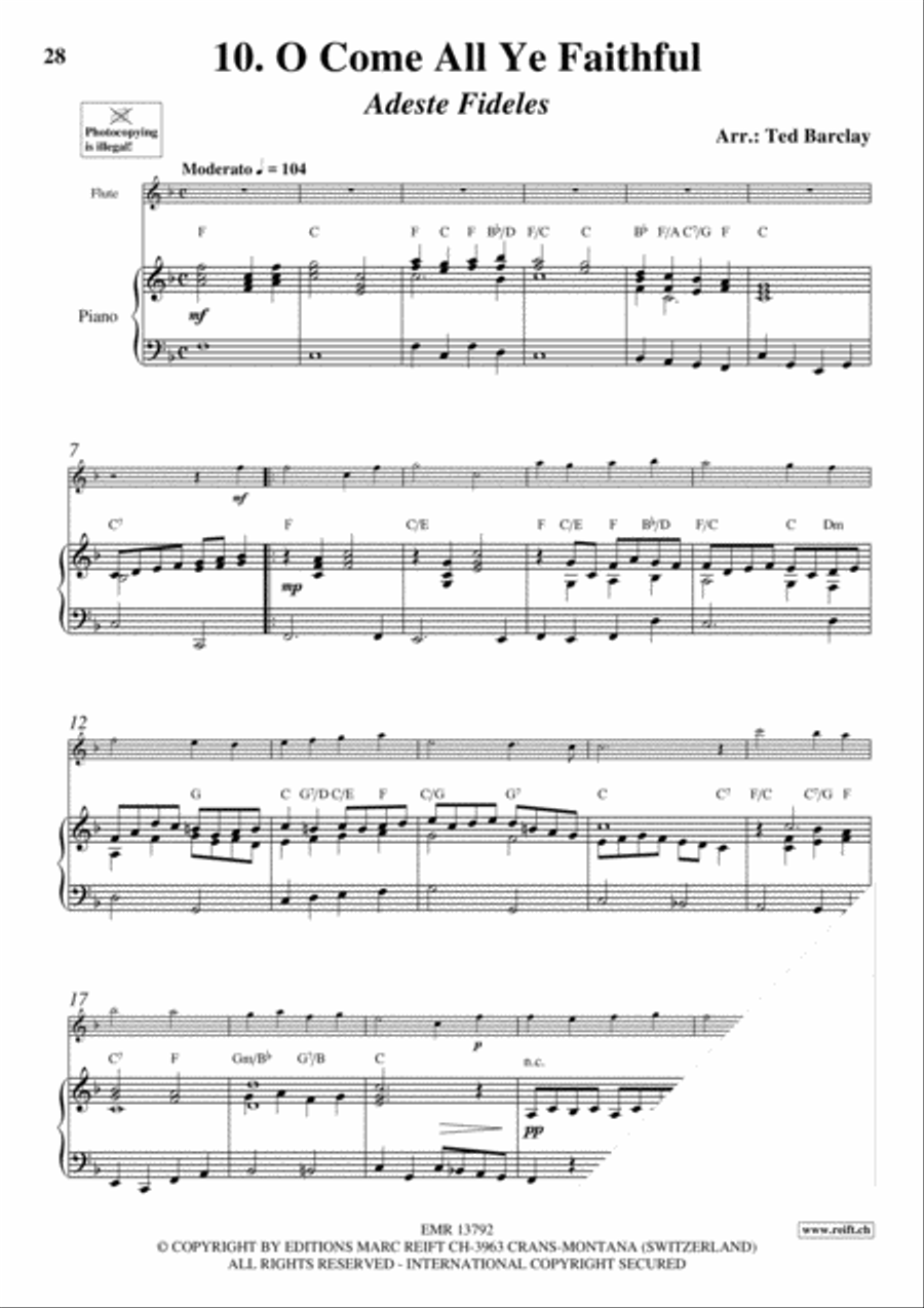 10 Easy Christmas Solos Flute Solo scores gallery preview page 12