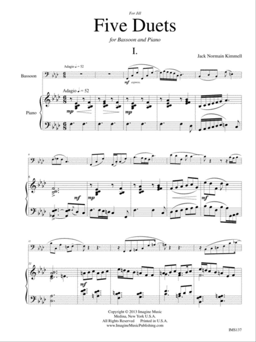 Five Duets Bassoon Solo scores gallery preview page 4