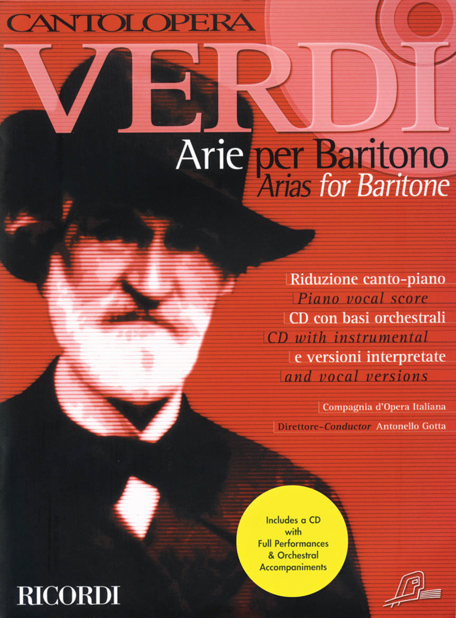 Verdi Arias For Baritone Voice And Piano Bk/cd Cantolopera Series