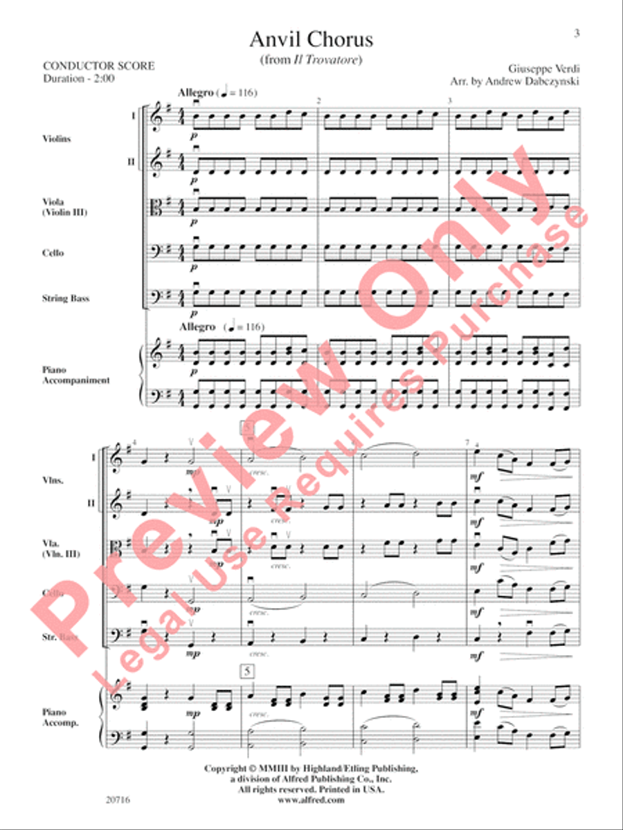 Anvil Chorus String Orchestra scores gallery preview page 4