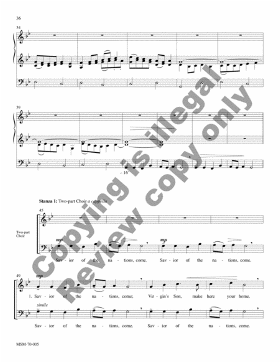 Savior of the Nations, Come (Full Score) Choir scores gallery preview page 21