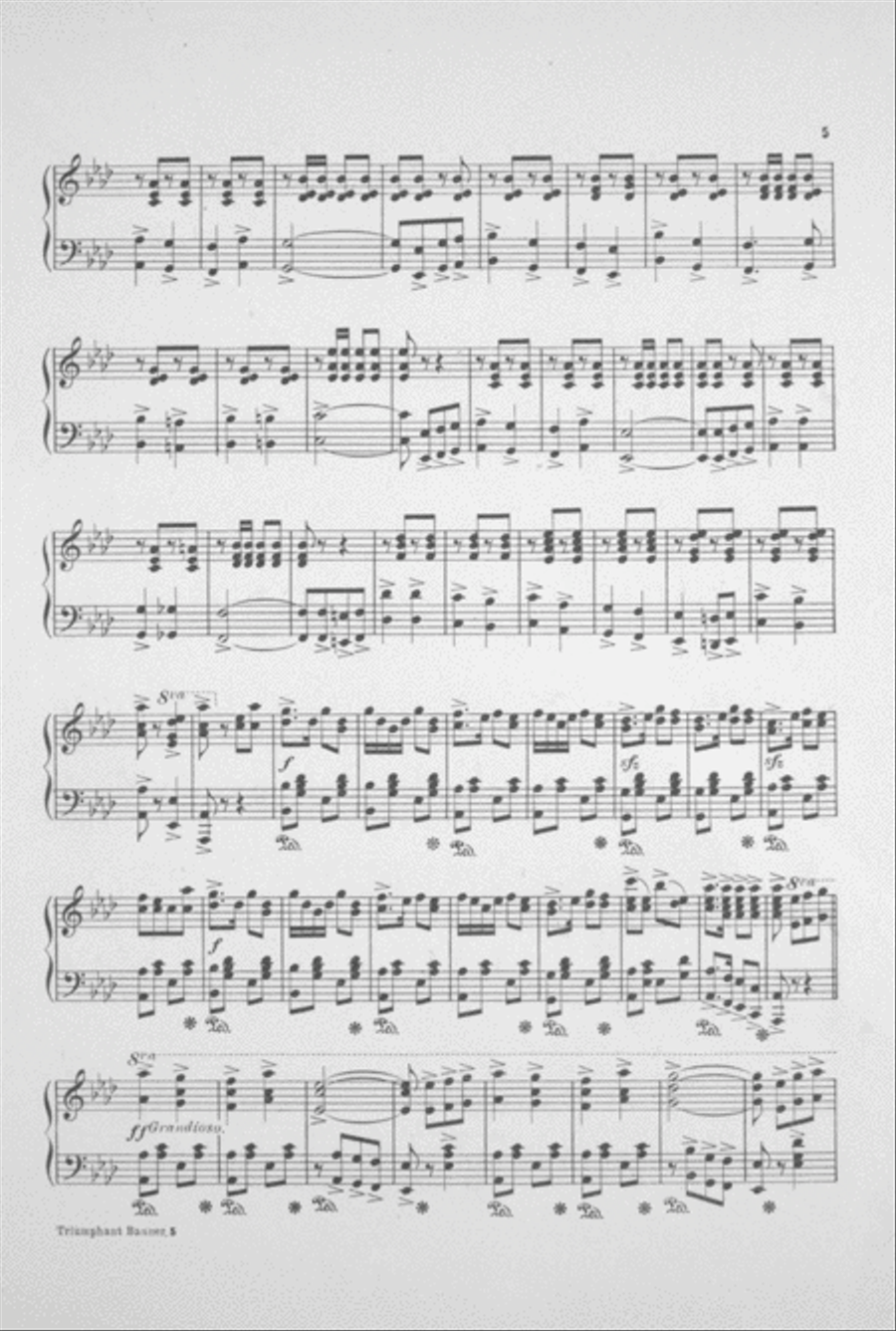 The Triumphant Banner. March Two-Step Piano Solo scores gallery preview page 4