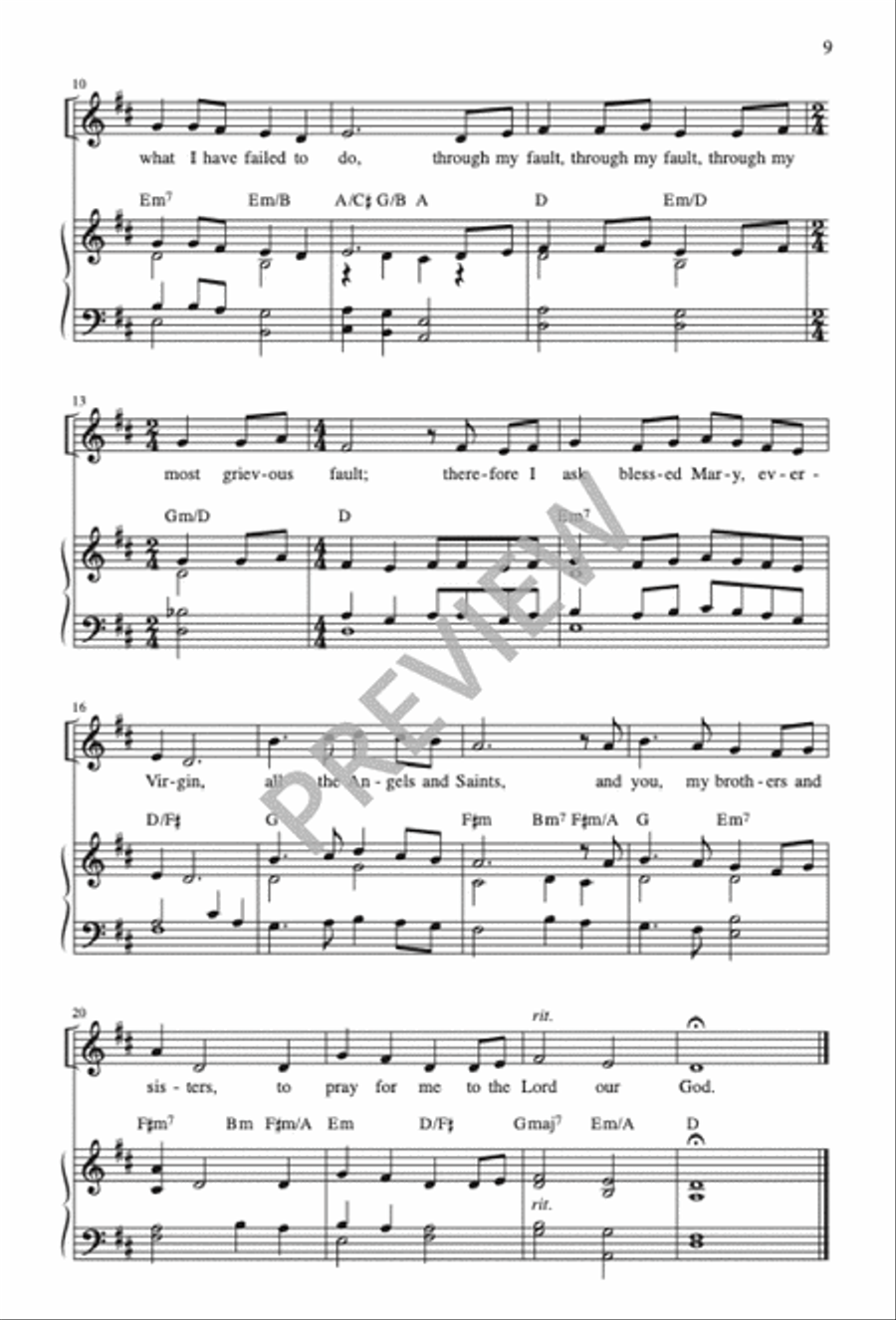Mass of Joy and Peace, Tenth Anniversary edition - Choral / Accompaniment edition 3-Part scores gallery preview page 10