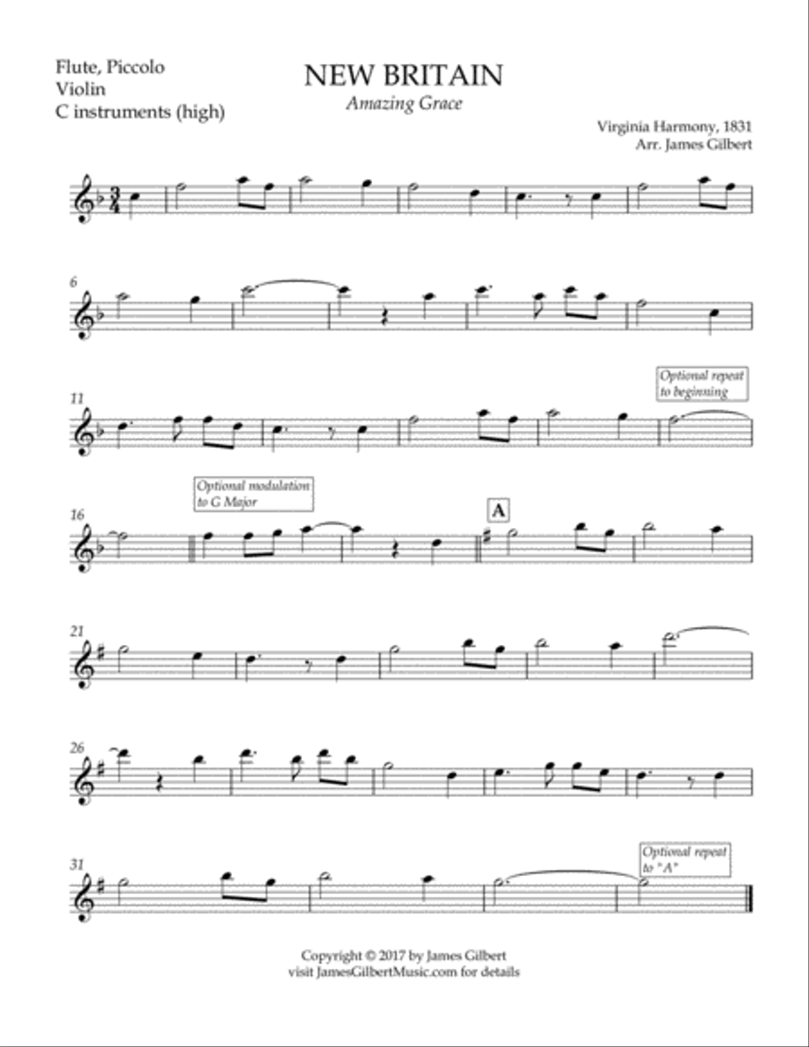 NEW BRITAIN (Amazing Grace) Small Ensemble scores gallery preview page 6