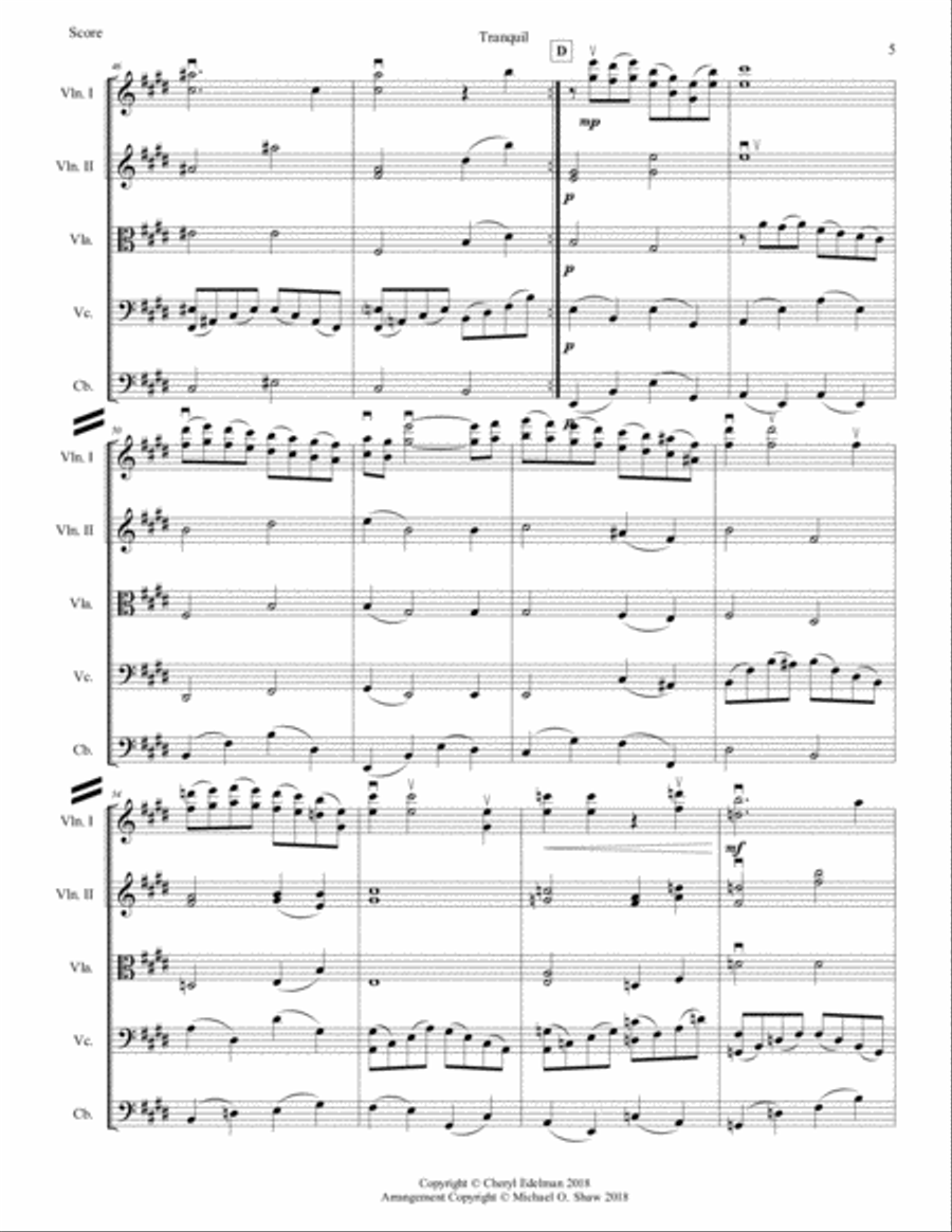 Tranquil for String Orchestra by Cheryl Edelman String Orchestra scores gallery preview page 6
