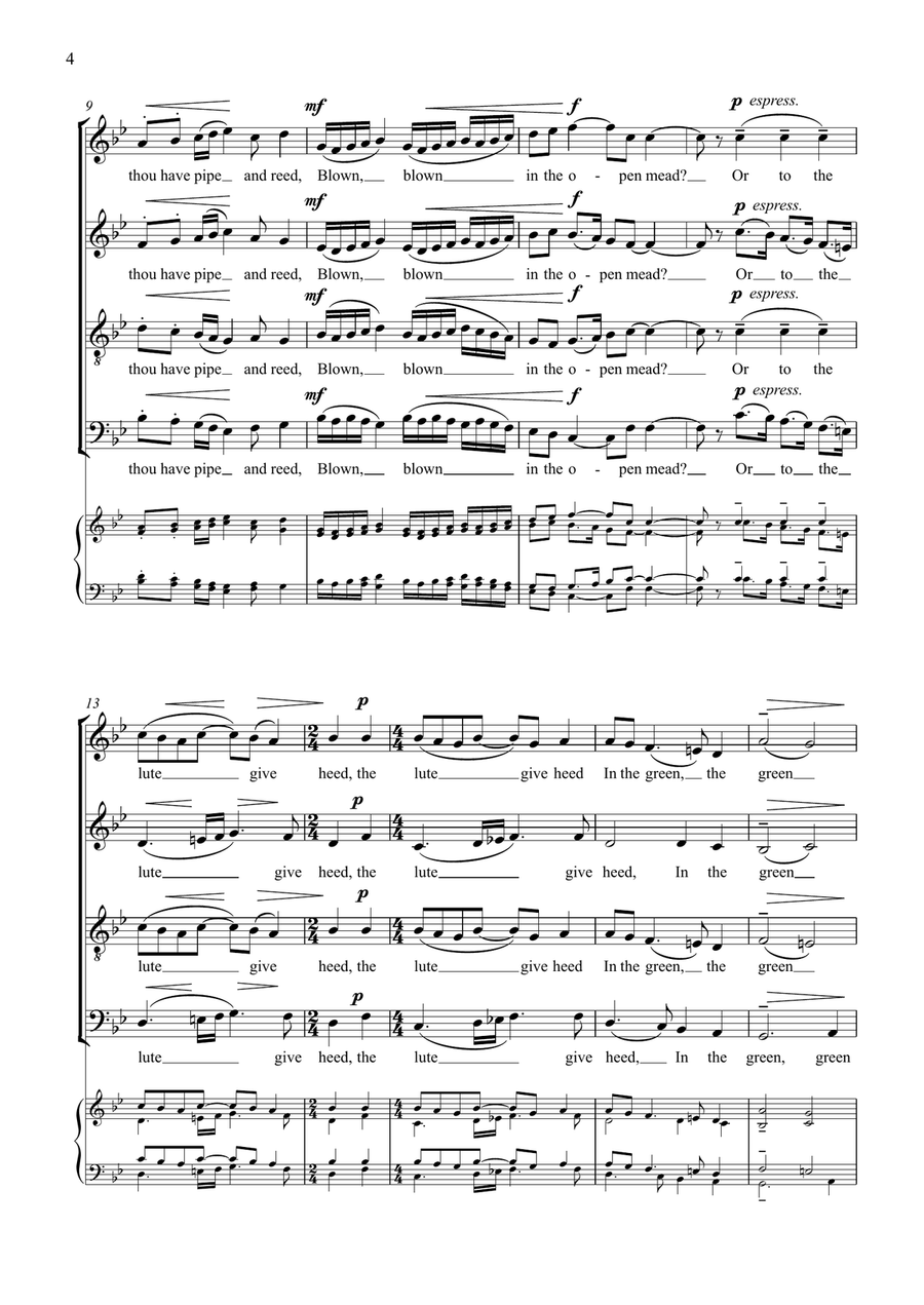 A Summer Garland (choral suite for mixed choir unaccompanied) Divisi scores gallery preview page 4