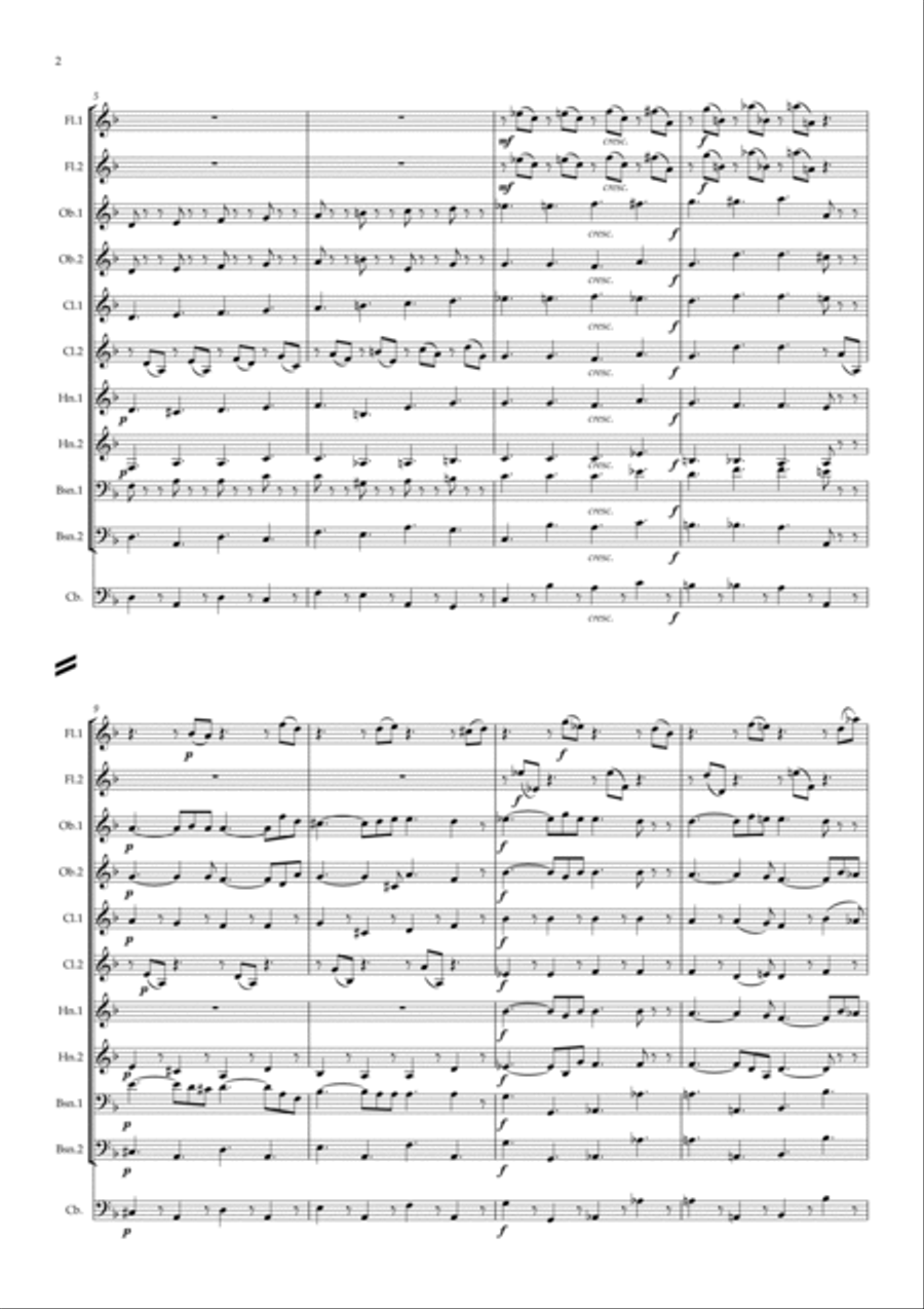 Mozart: Requiem in D minor K626 III.Sequenz No.6 Lacrimosa - symphonic wind Woodwind Quintet scores gallery preview page 3