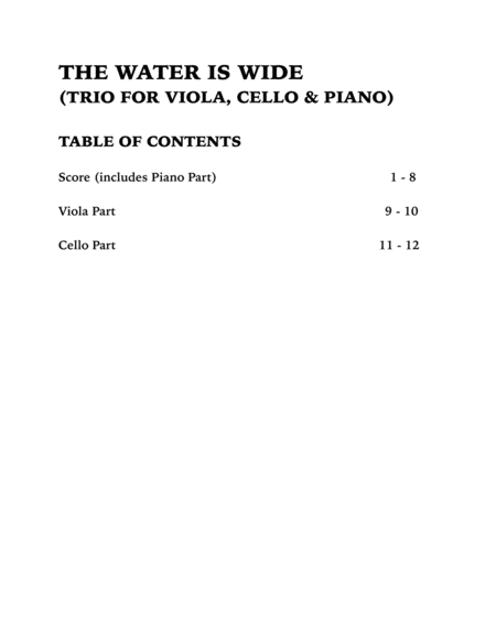 The Water is Wide (Trio for Viola, Cello and Piano) image number null
