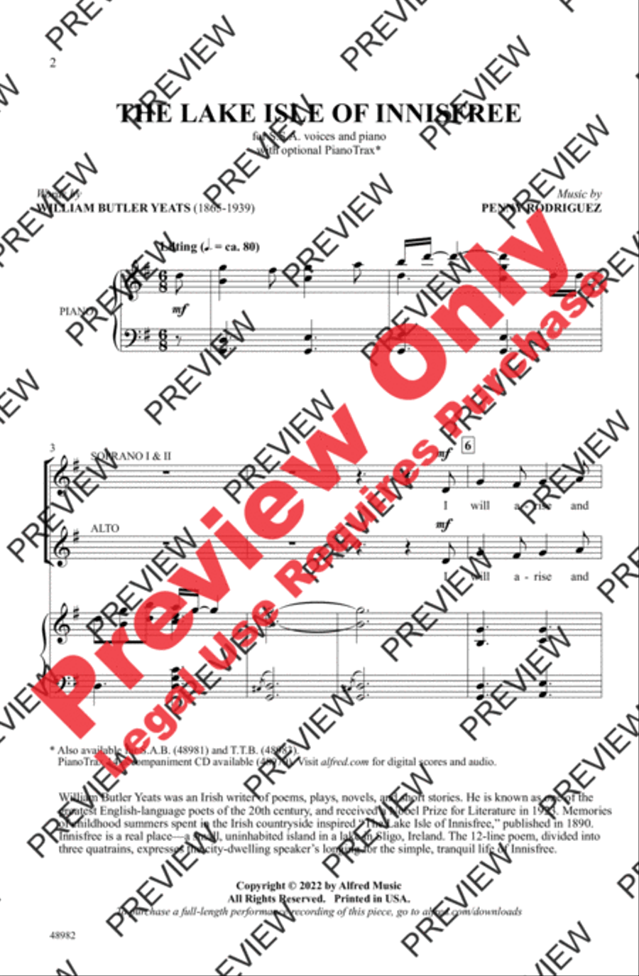 The Lake Isle of Innisfree Women's Choir scores gallery preview page 2