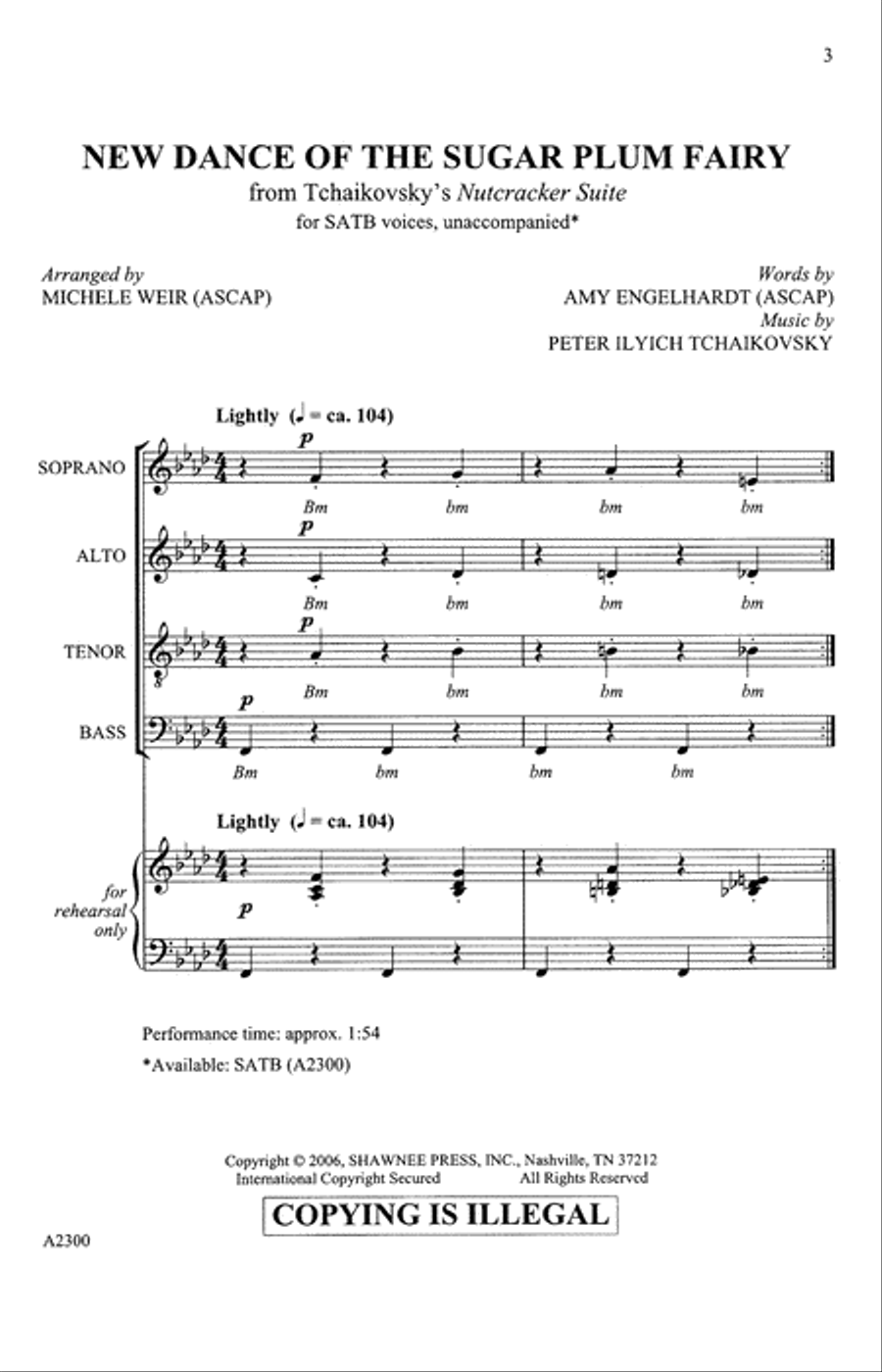 New Dance For The Sugar Plum Fairy (from Tchaikovsky's The Nutcracker Suite) (arr. Michele Weir) 4-Part scores gallery preview page 1