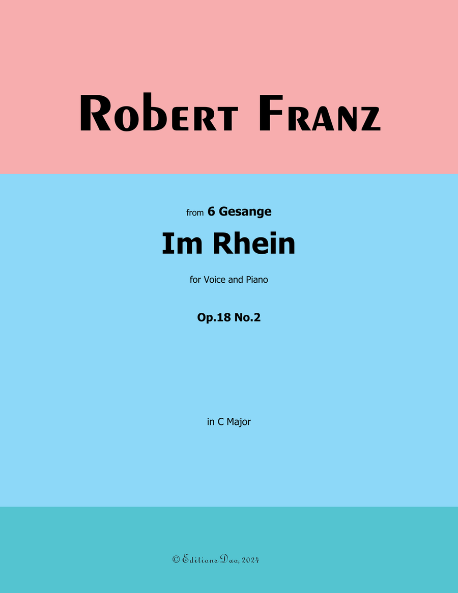 Im Rhein, by Robert Franz, in C Major Voice scores gallery preview page 1