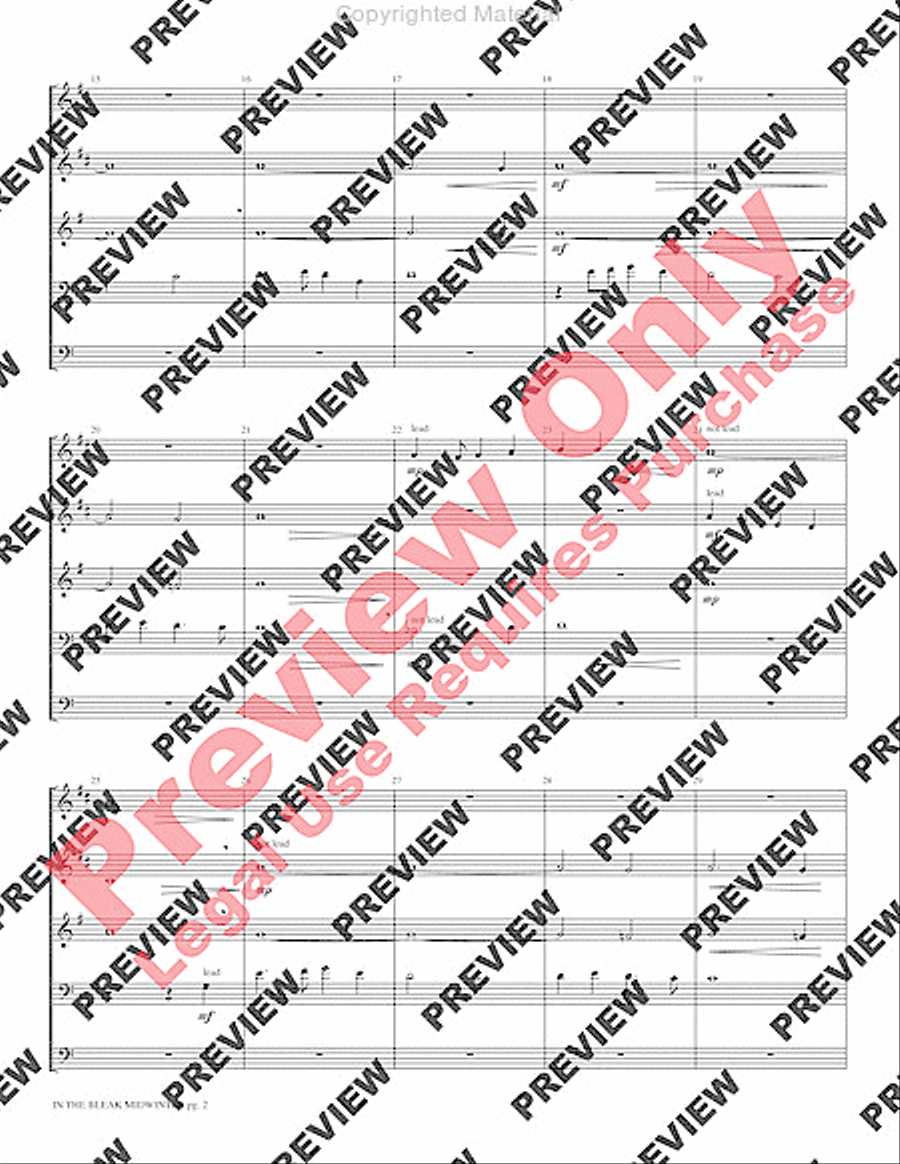 In the Bleak Midwinter Brass Quintet scores gallery preview page 4