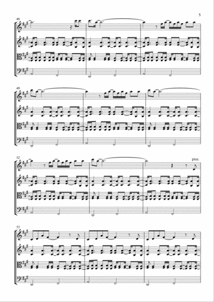 Wonderwall String Quartet scores gallery preview page 5