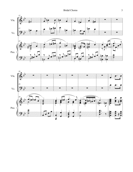 Bridal Chorus (Duet for Violin and Cello - Piano Accompaniment) image number null