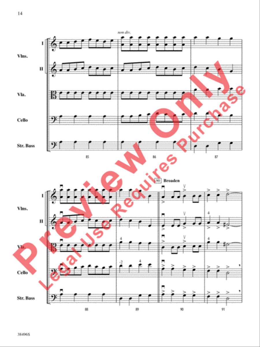 Viva los Conquistadores! String Orchestra scores gallery preview page 15