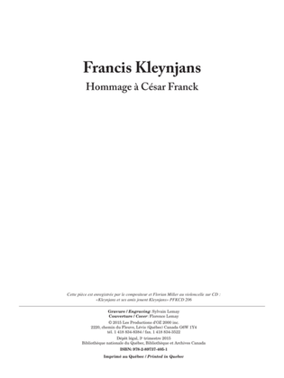 Book cover for Hommage à César Franck