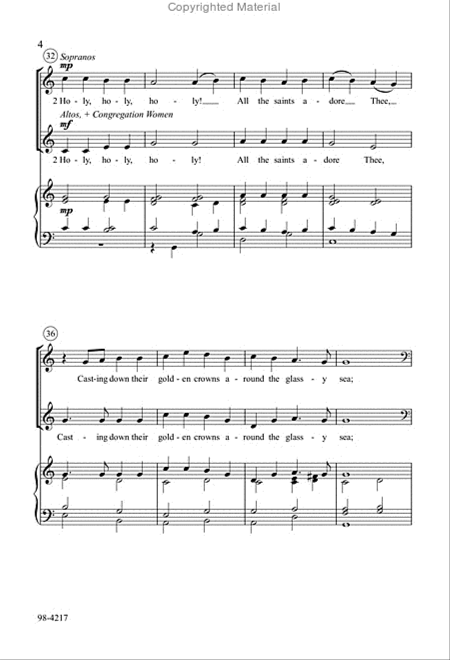 Holy, Holy, Holy (Behnke) 4-Part scores gallery preview page 5