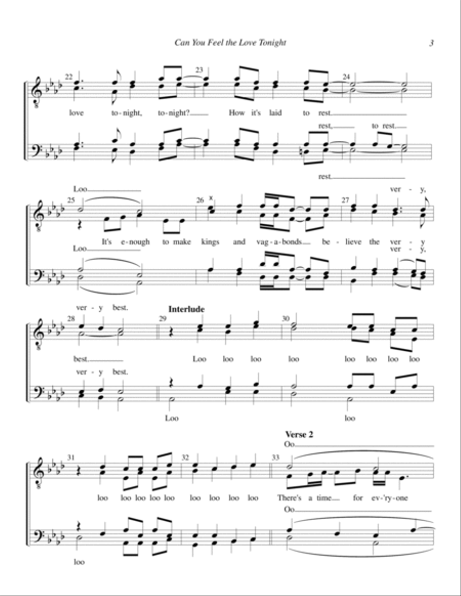 Can You Feel the Love Tonight (from The Lion King) (arr. June Dale) TTBB scores gallery preview page 3
