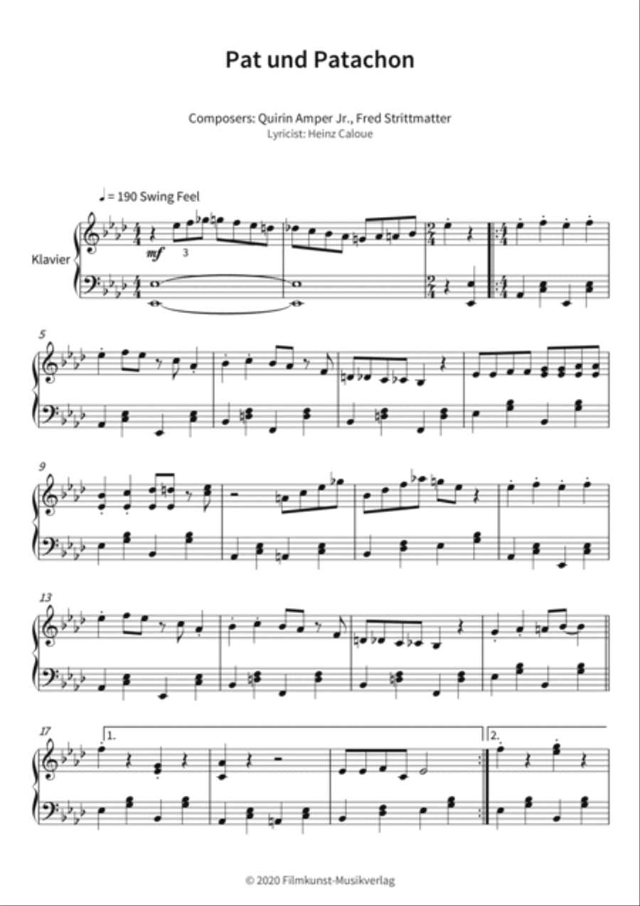Pat und Patachon Pat und Patachon Piano scores gallery preview page 3