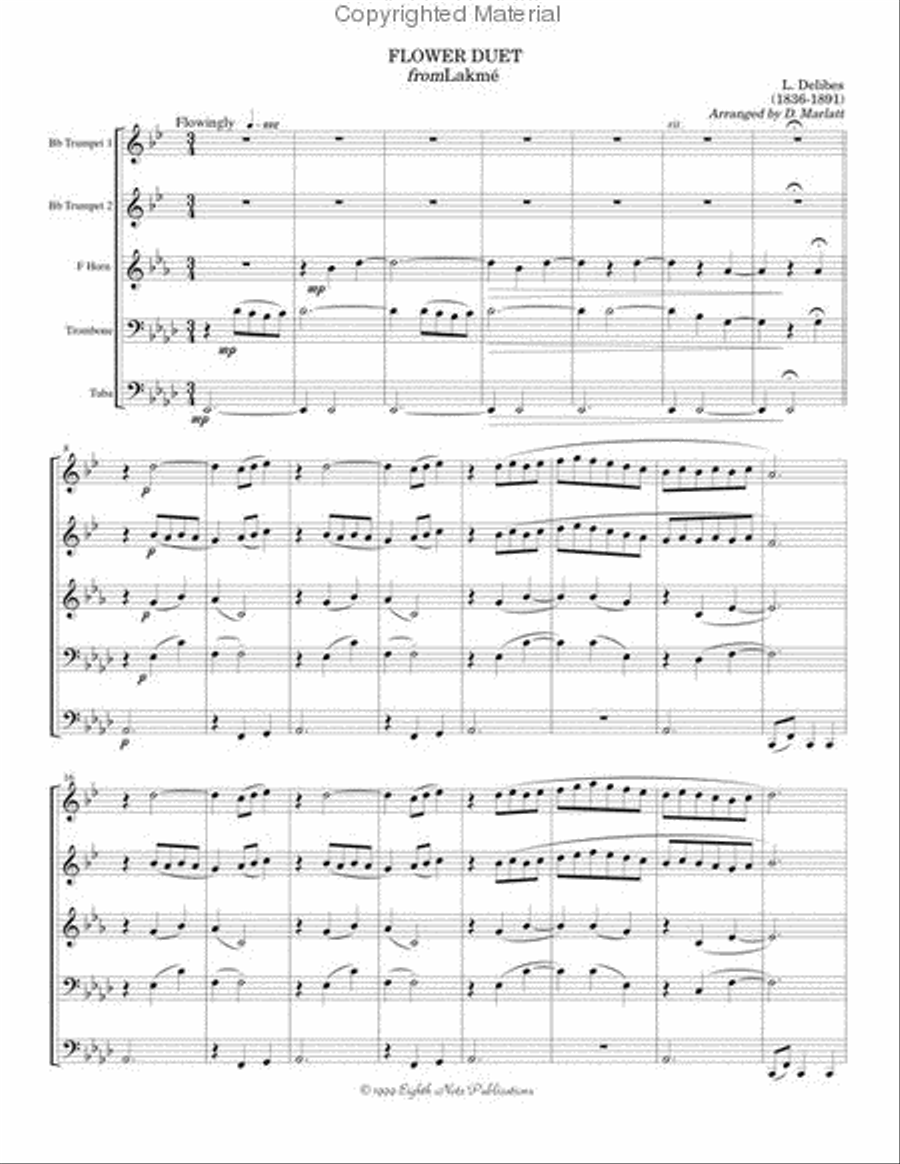 Flower Duet (from Lakme) Brass Quintet scores gallery preview page 2