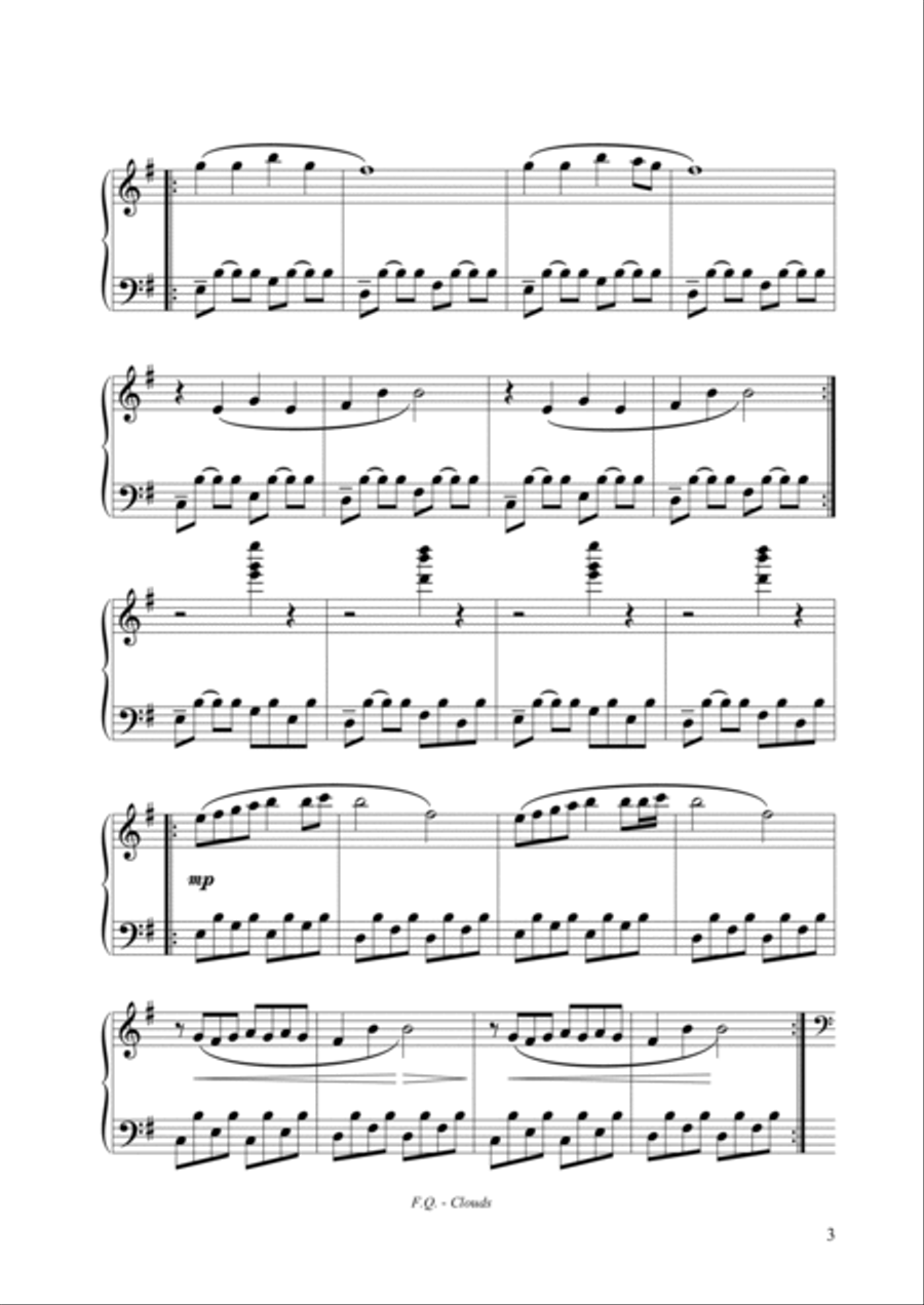 Clouds Clouds Piano Solo scores gallery preview page 4