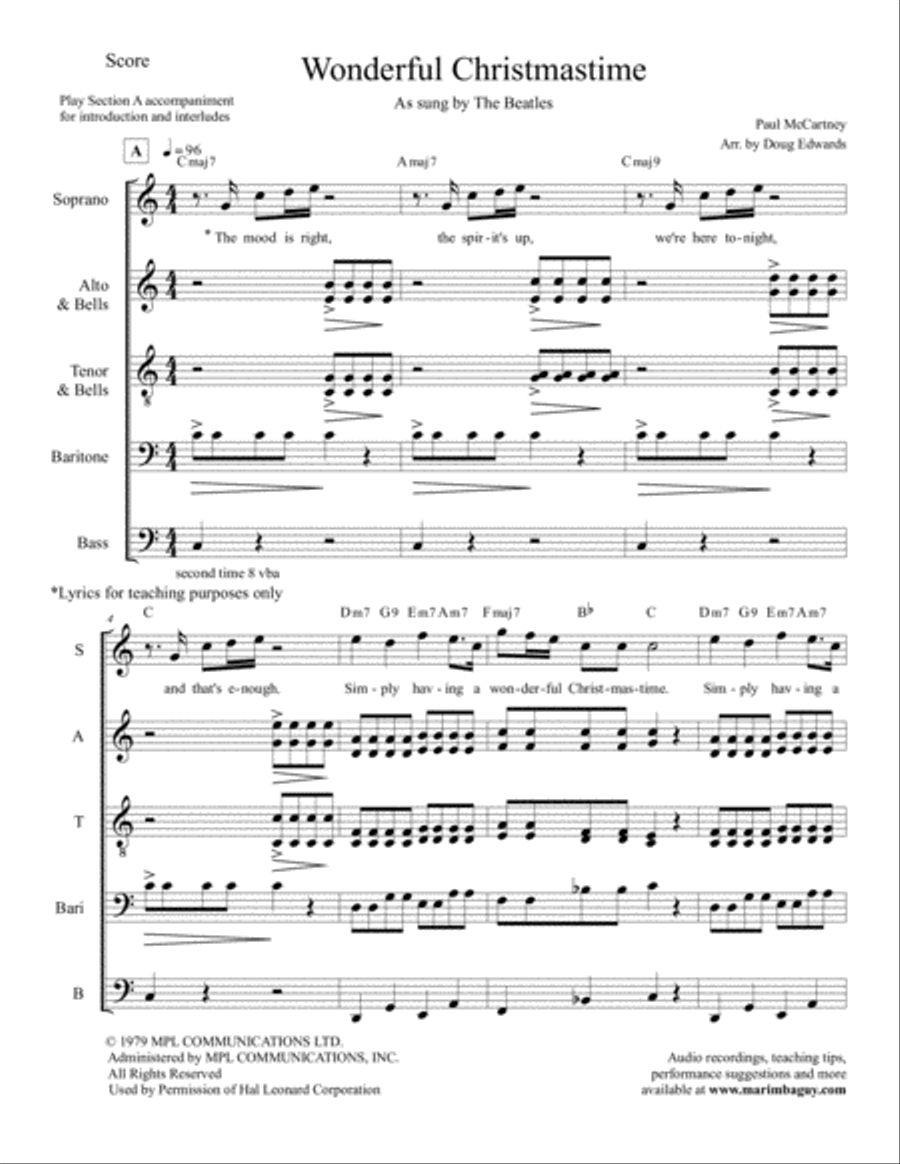 Wonderful Christmastime Large Ensemble scores gallery preview page 3