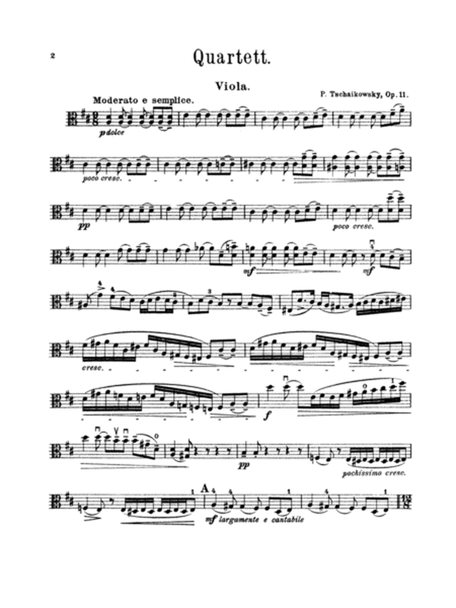 String Quartet in D Major, Op. 11: Viola