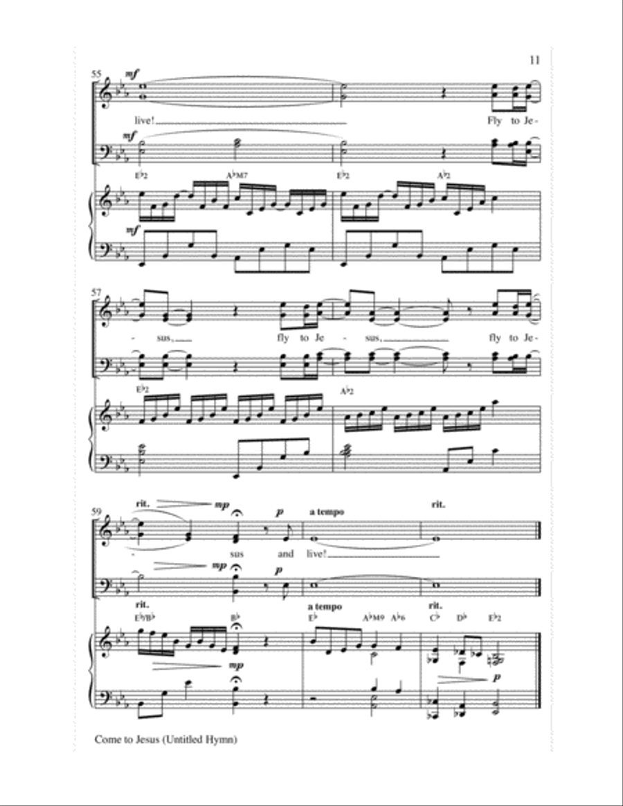 Come to Jesus (Untitled Hymn) 4-Part scores gallery preview page 12