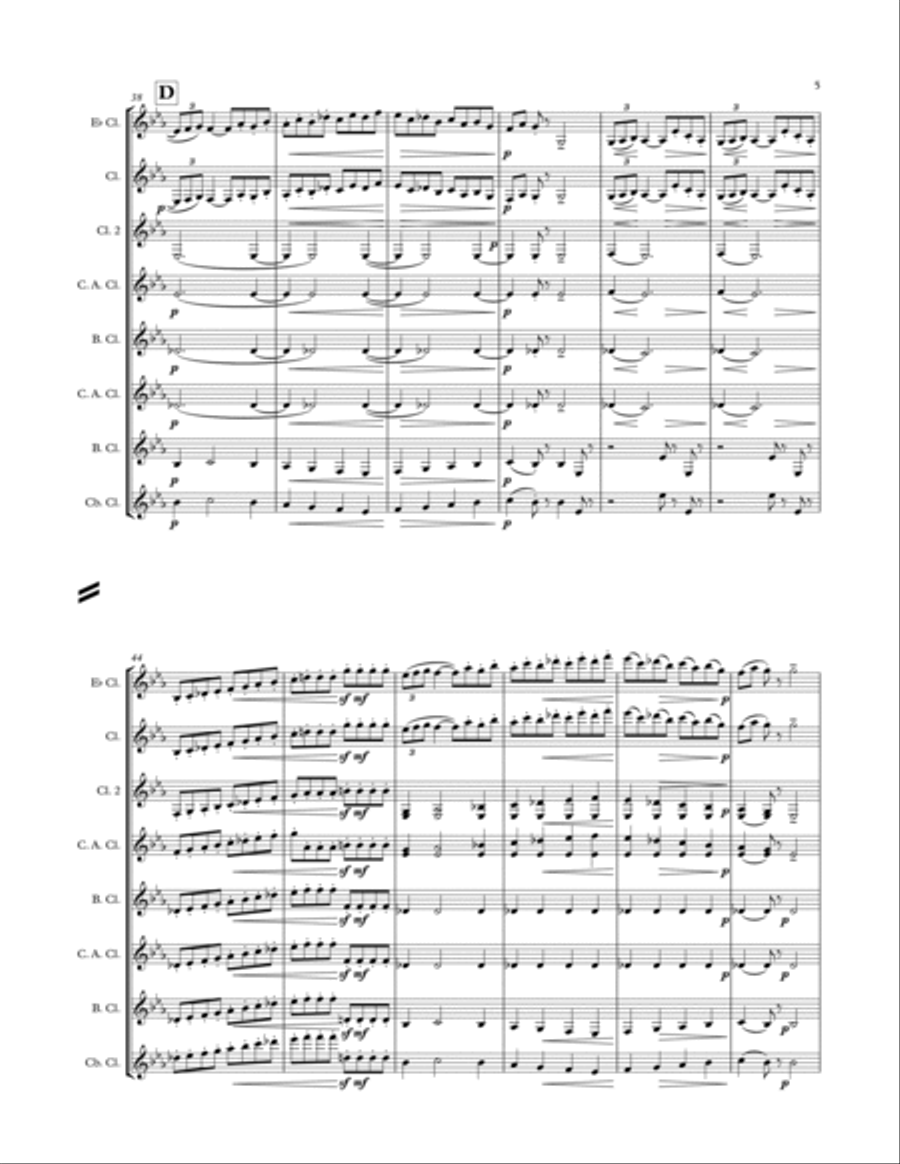 2nd Arabesque from Deux Arabesques Woodwind Ensemble scores gallery preview page 5