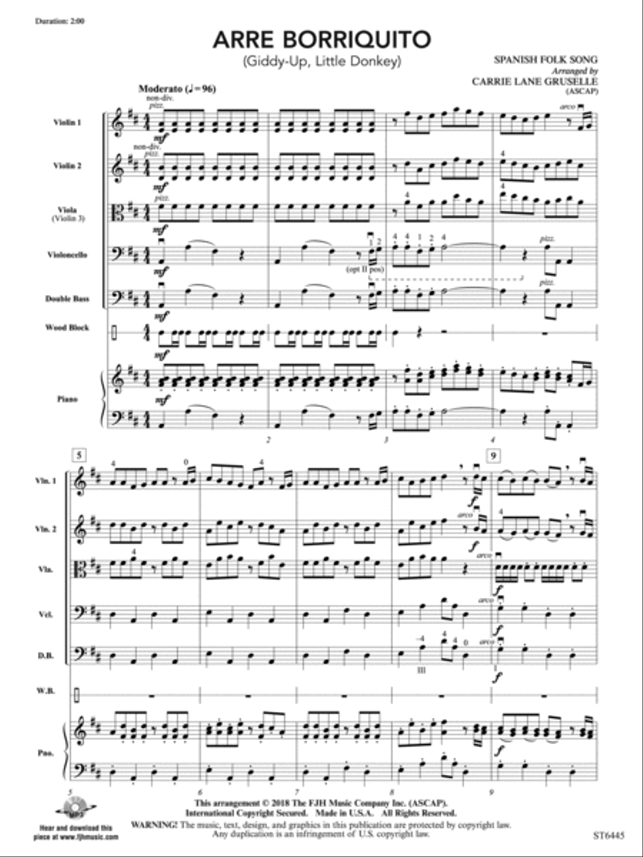 Arre Borriquito: Score Arre Borriquito: Score String Orchestra scores gallery preview page 3