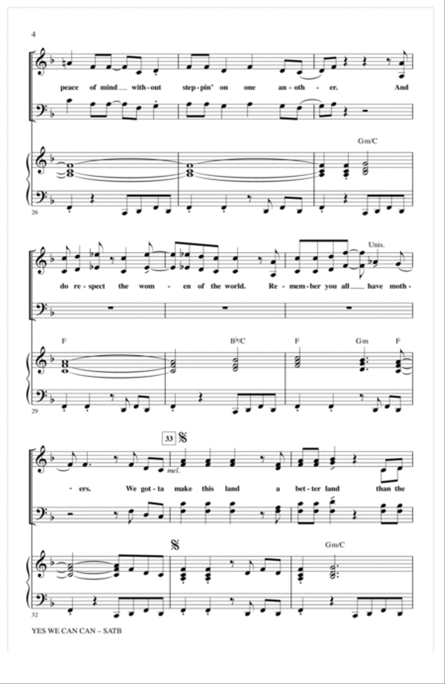 Yes We Can Can (arr. Kirby Shaw) 4-Part scores gallery preview page 3