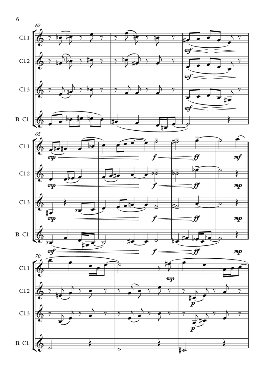 Woodland - Clarinet Quartet Clarinet Quartet scores gallery preview page 6