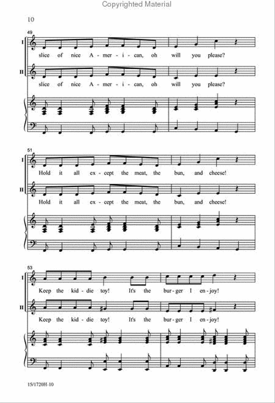 Plain Cheeseburger 2-Part scores gallery preview page 9