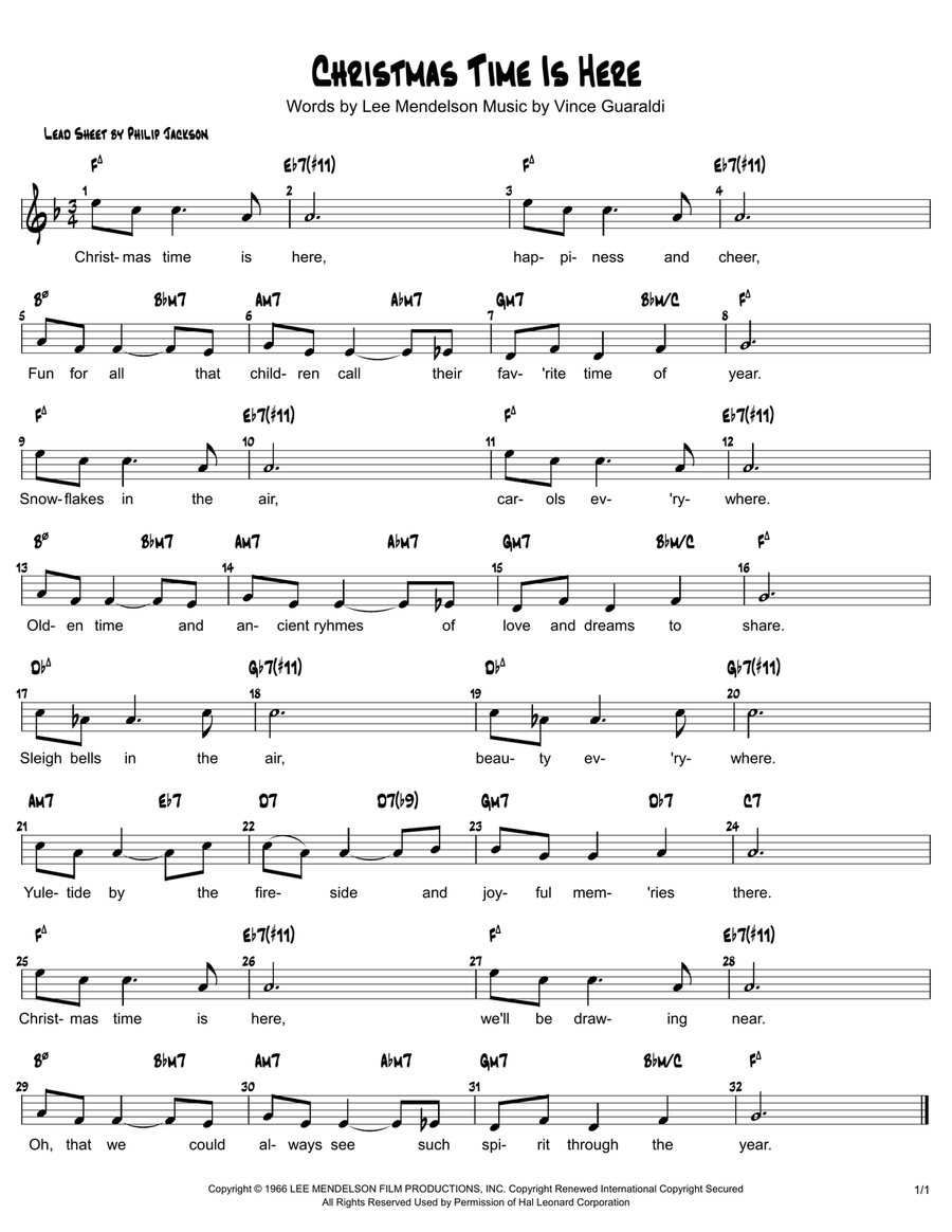 Christmas Time Is Here Piano scores gallery preview page 1