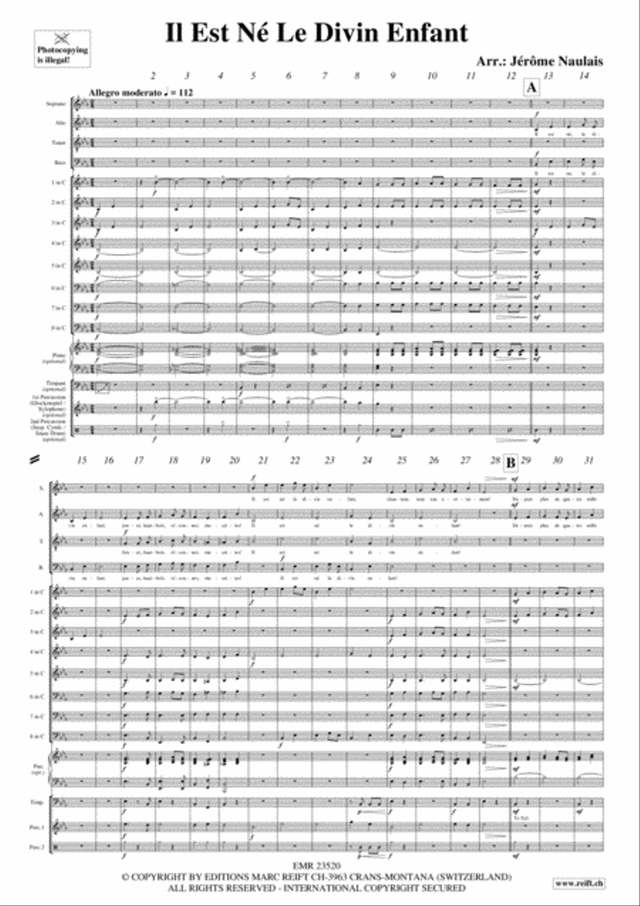 Il Est Ne Le Divin Enfant 4-Part scores gallery preview page 3