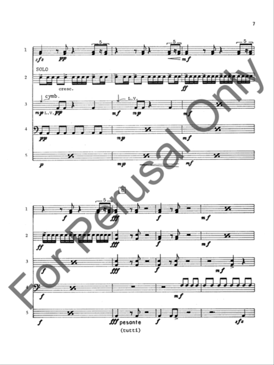 Blue Rhythm Quintet Percussion scores gallery preview page 7