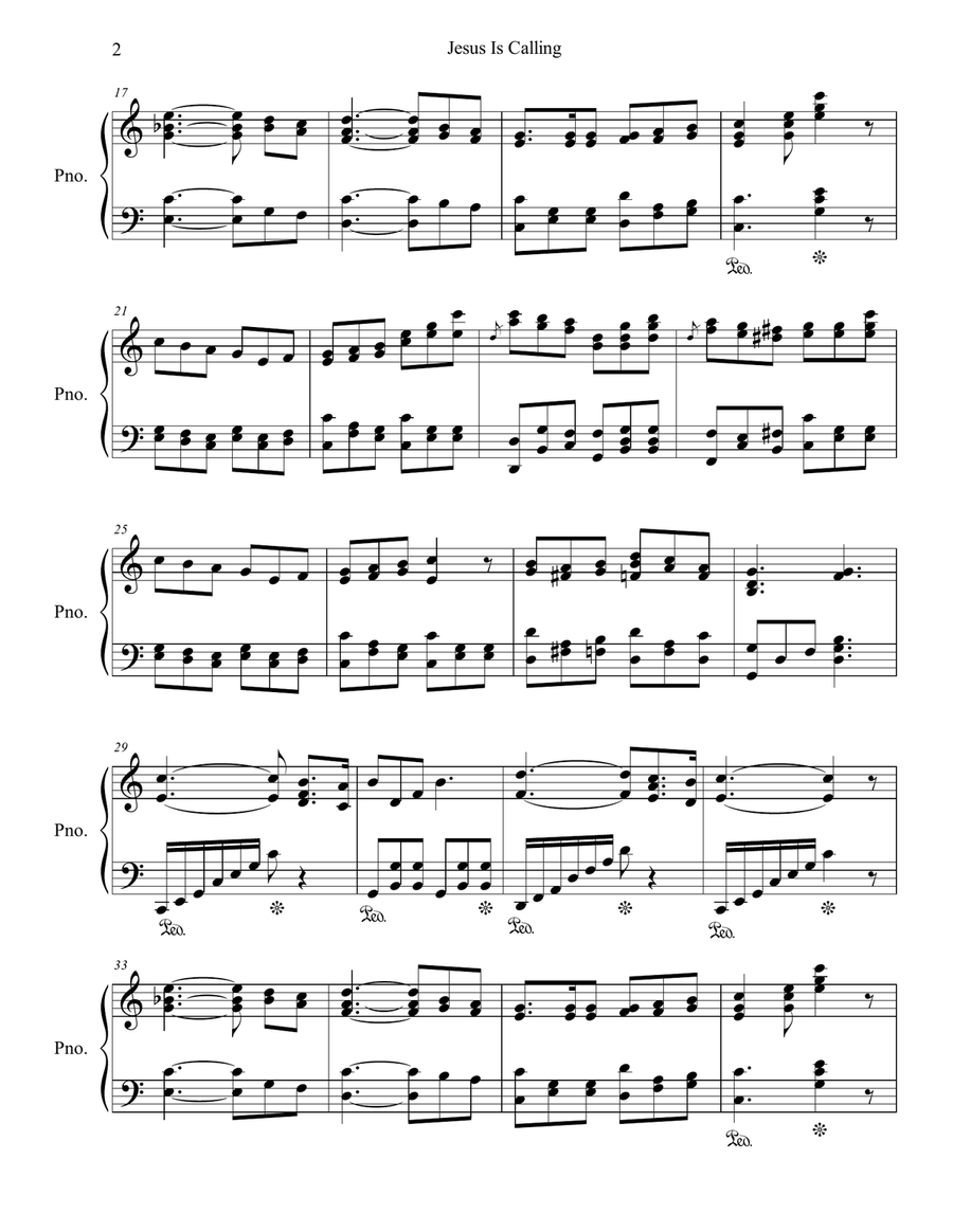 Jesus Is Calling Piano Solo scores gallery preview page 3