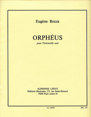 Book cover for Bozza Eugene Orpheus Cello Solo Book