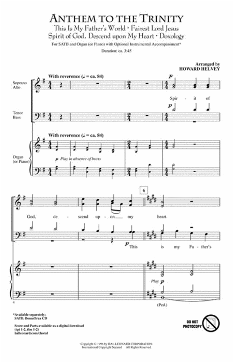 Anthem to the Trinity 4-Part scores gallery preview page 2