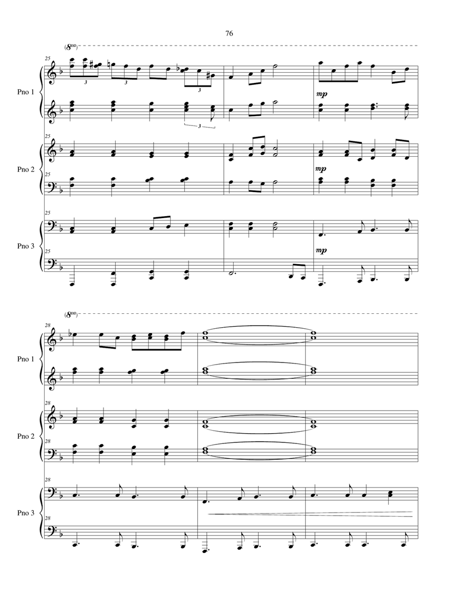 Triple Boogie - piano trio for one piano - six hands Piano Duet scores gallery preview page 6