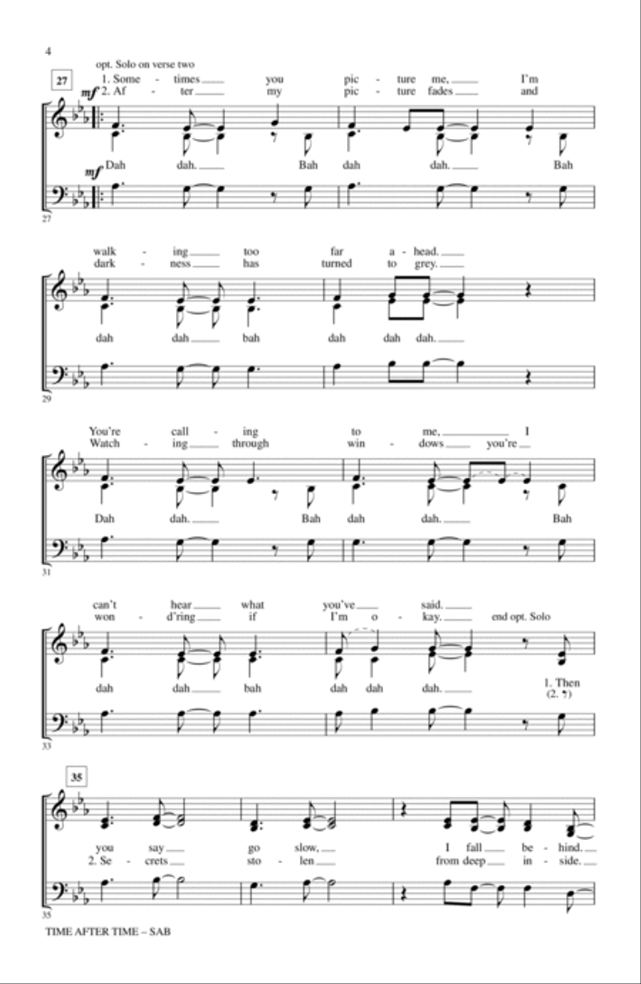 Time After Time 3-Part scores gallery preview page 3