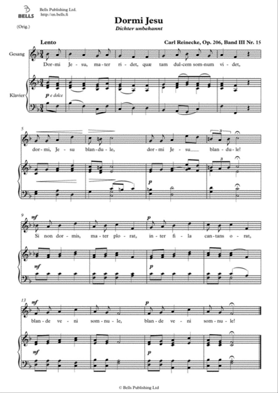 Dormi Jesu, Op. 206 (Original key. F Major) Voice Solo scores gallery preview page 1