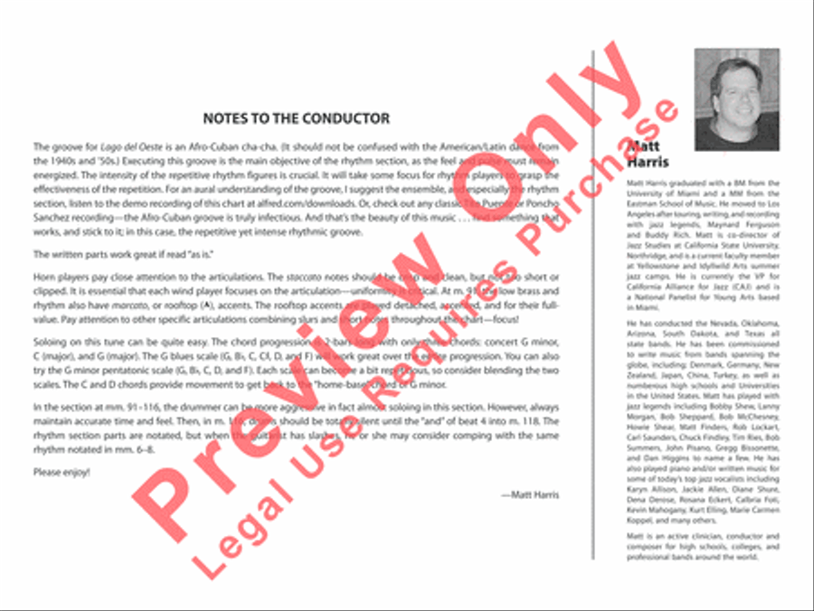 Lago del oeste Jazz Ensemble scores gallery preview page 3