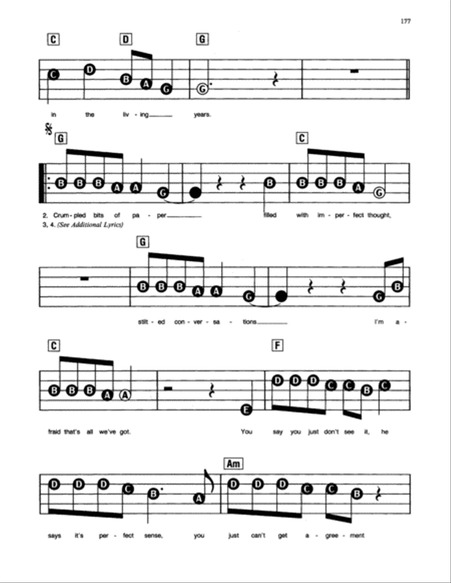 The Living Years Electronic Keyboard scores gallery preview page 2