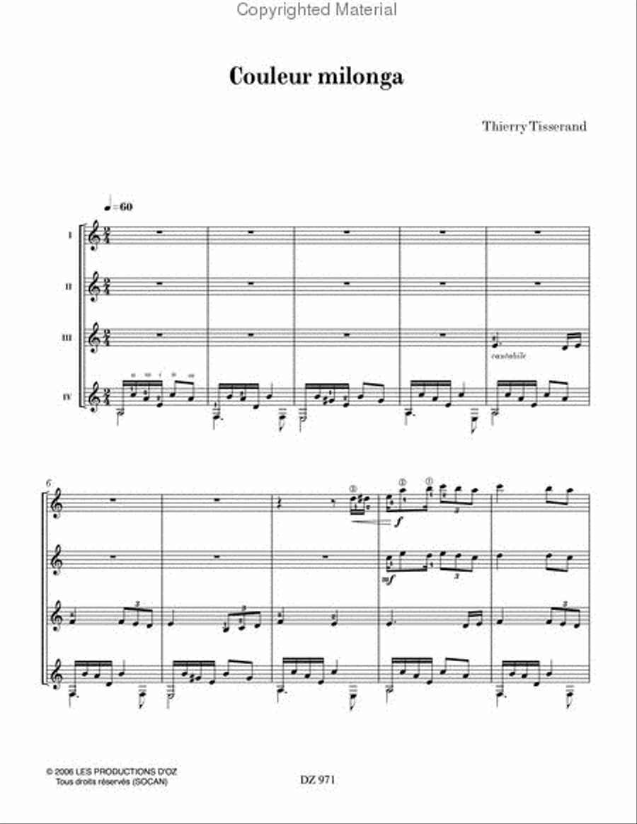 Couleur milonga Couleur milonga Guitar Ensemble scores gallery preview page 2